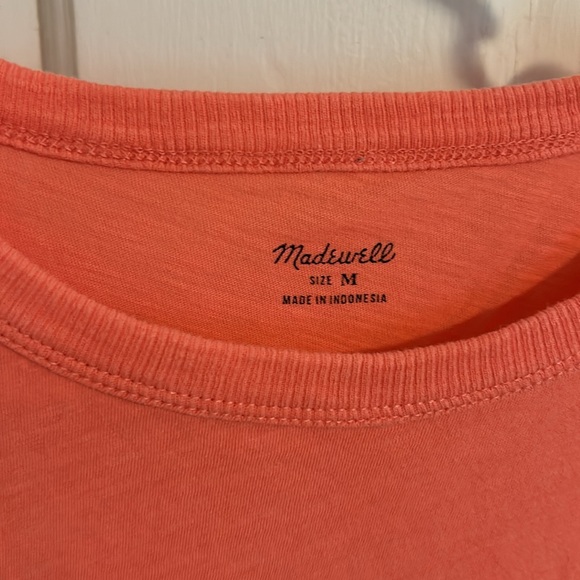 Madewell coral pink crewneck tee - Picture 2 of 8